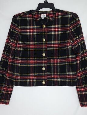 J CREW FACTORY Stewart Tartan Plaid Wool Blend Lady Jacket/Blazer Size 6